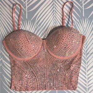 Jolie rhinestone sequin corset top
